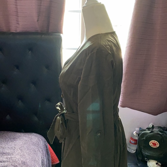 Washed Black Suede Button-Up Midi Dress - Picture 4 of 7